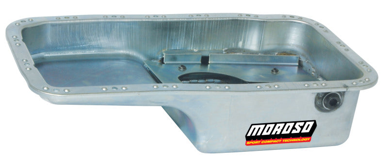 Moroso Acura/Honda 1.6L B16A3 Road Race Baffled Wet Sump 5.5qt 6in Steel Oil Pan Oil Pans Moroso