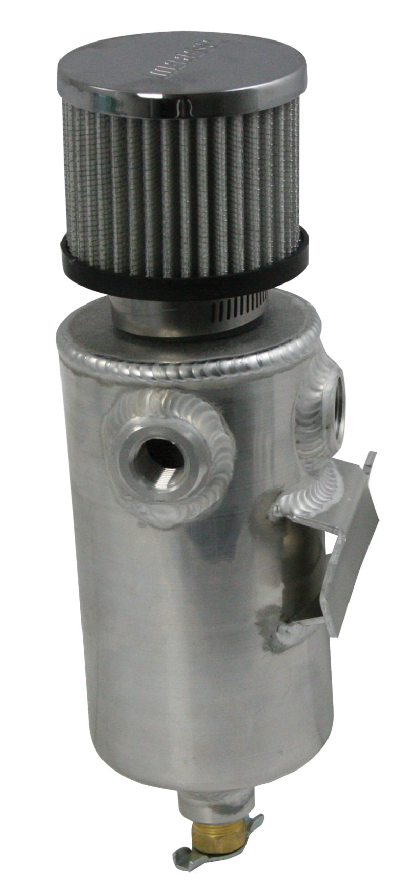 Moroso Breather Tank/Catch Can - 3/8in NPT Female & 1/2in NPT Female Fitting - Roll Bar Mount - Alum Oil Catch Cans Moroso