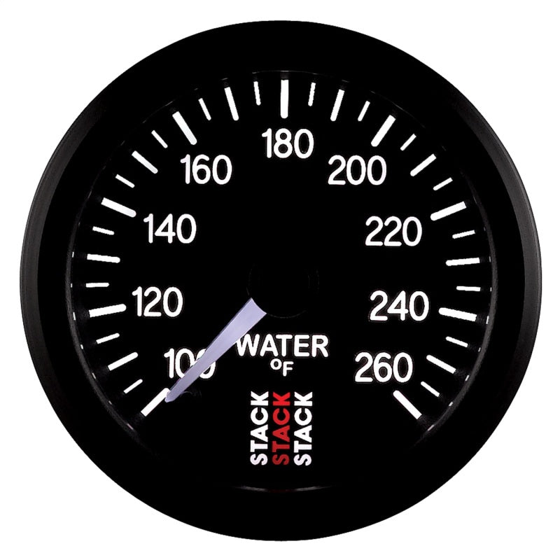 Autometer Stack 52mm 100-260 Deg F 1/8in NPTF Male Pro Stepper Motor Water Temp Gauge - Black Gauges AutoMeter