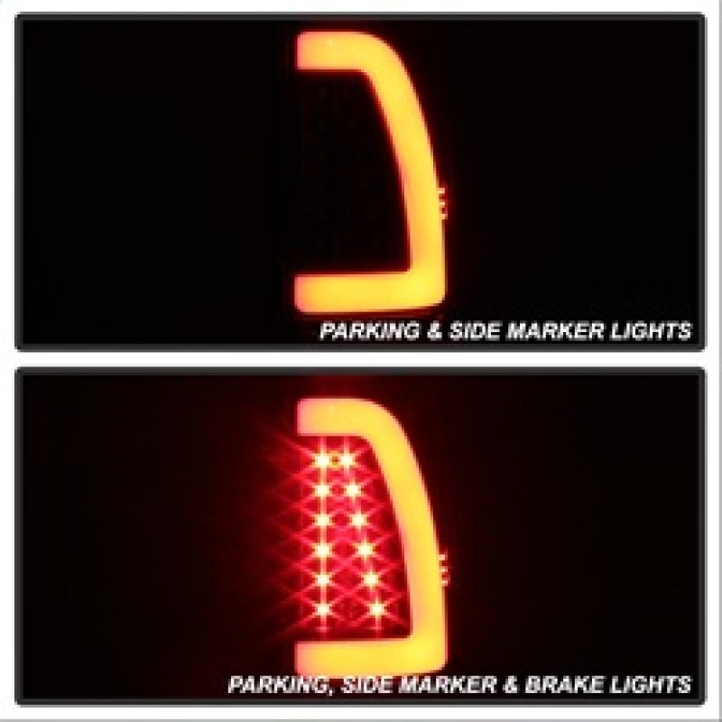 xTune Ford F150 Styleside 97-03 Light Bar LED Tail Lights - Black ALT-ON-FF15097-LBLED-BK Tail Lights SPYDER