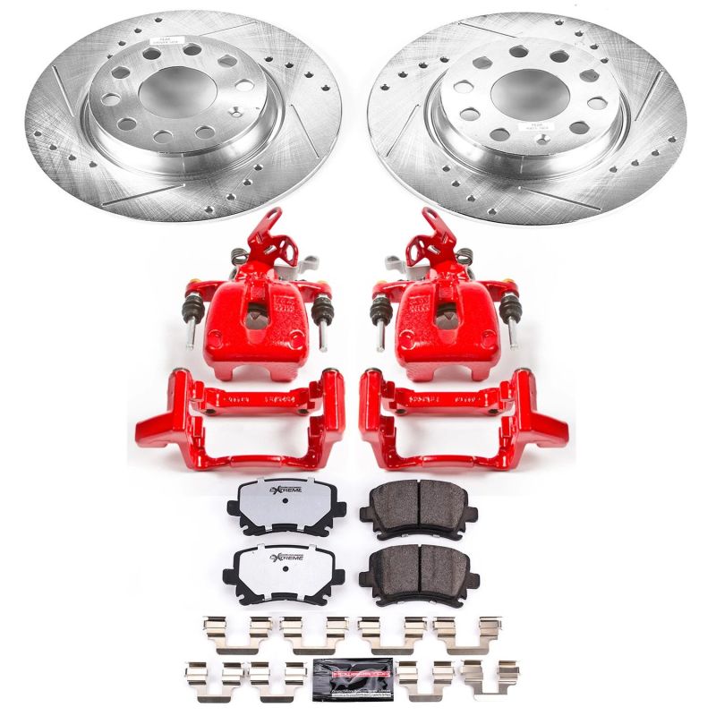 Power Stop 2010 Volkswagen Golf Rear Z26 Street Warrior Brake Kit w/Calipers Brake Kits - Performance D&S PowerStop