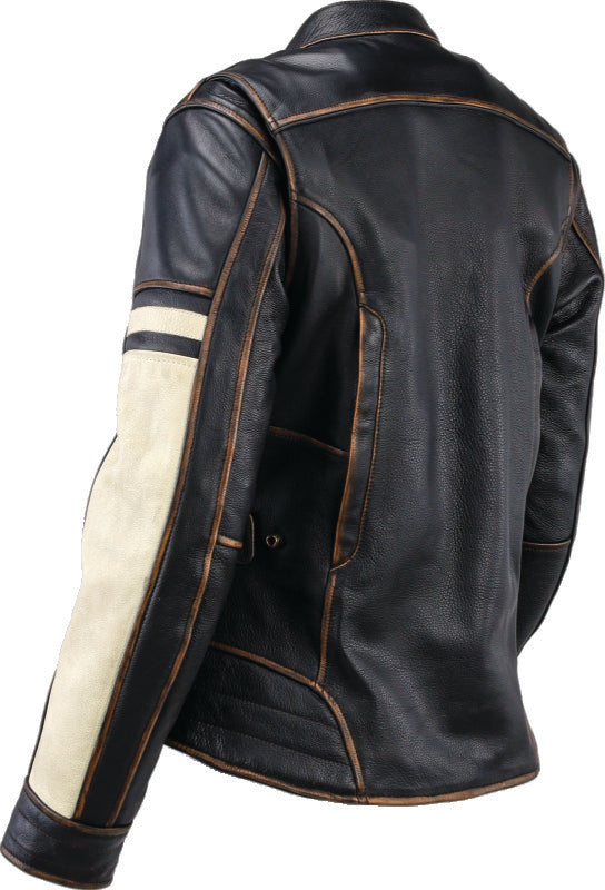 Kuryakyn Leather By River Road Dame Vintage Leather Jacket Black Womens - Small Jackets - Leather Kuryakyn