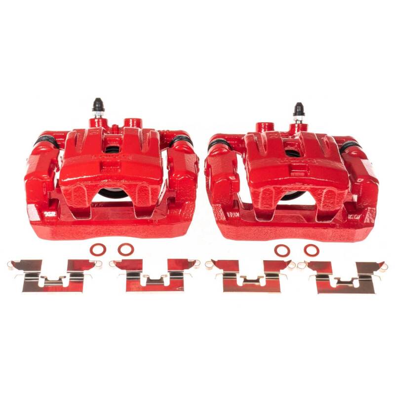 Power Stop 07-10 Ford Edge Rear Red Calipers w/Brackets - Pair Brake Calipers - Perf PowerStop