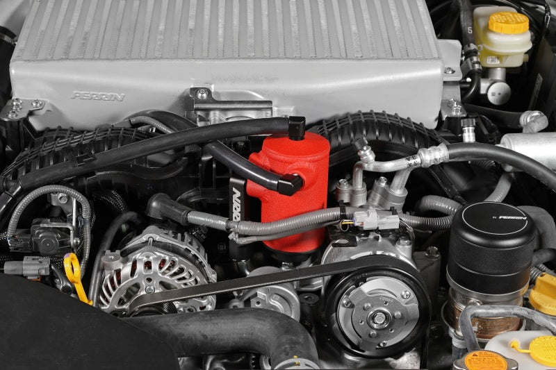 PERRIN 22-24 Subaru WRX Air Oil Separator - Red Oil Separators Perrin Performance