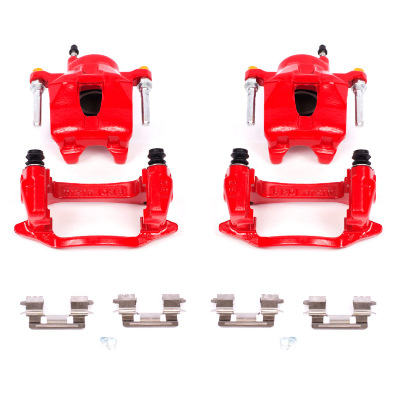 Power Stop 00-02 Toyota Celica Front Red Caliper - Pair w/Bracket Brake Calipers - Perf PowerStop