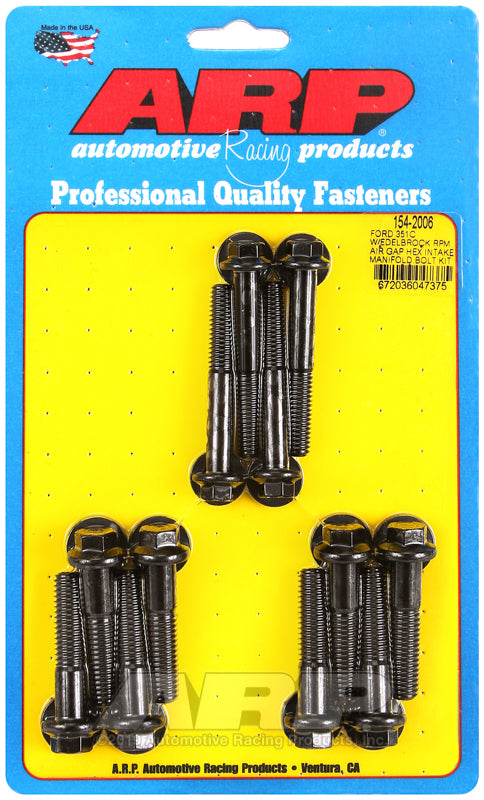 ARP Ford 351C w/Edelbrock RPM air gap hex intake manifold bolt kit Hardware Kits - Other ARP