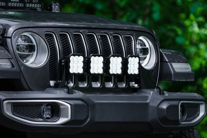 Diode Dynamics Jeep JL SS5 4-Pod CrossLink Grille Lightbar Kit Pro - White Combo Light Bars & Cubes Diode Dynamics
