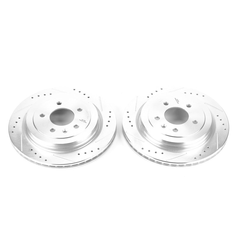 Power Stop 13-18 Cadillac ATS Rear Evolution Drilled & Slotted Rotors - Pair Brake Rotors - Slot & Drilled PowerStop