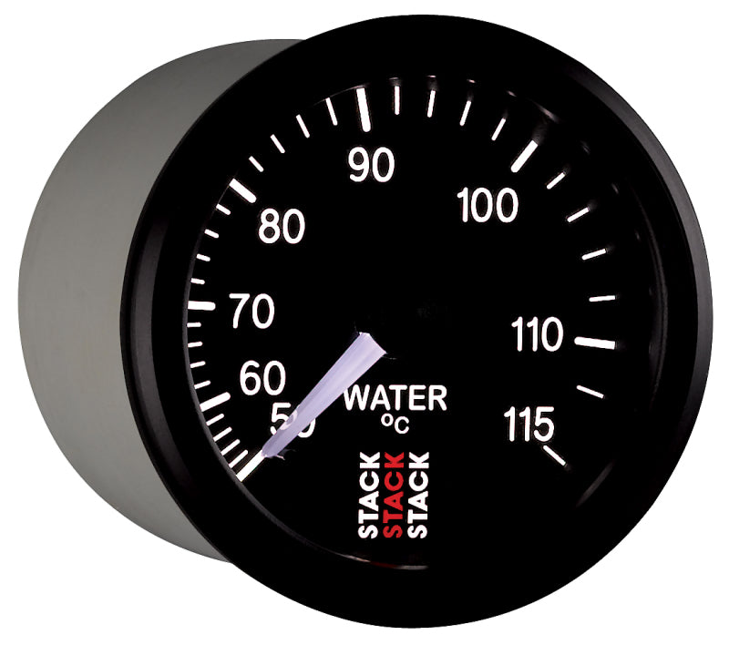 Autometer Stack Instruments 52mm 50-115 Celsius 3/8 BSPT (M) Mechanical Water Temp Gauge - Black Gauges AutoMeter