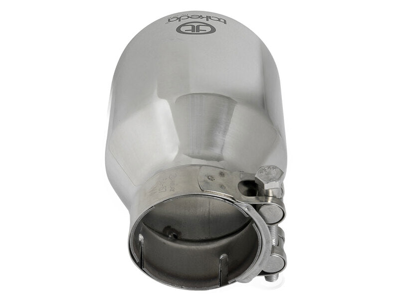 aFe Takeda Universal Exhaust Tip 2-1/2 IN Inlet x 4 IN Outlet x 6 IN L- Polished Tips aFe