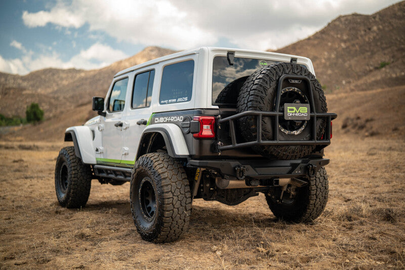 DV8 18-25 Jeep Wrangler JL Body Mounted Tire Carrier Chase Racks DV8 Offroad