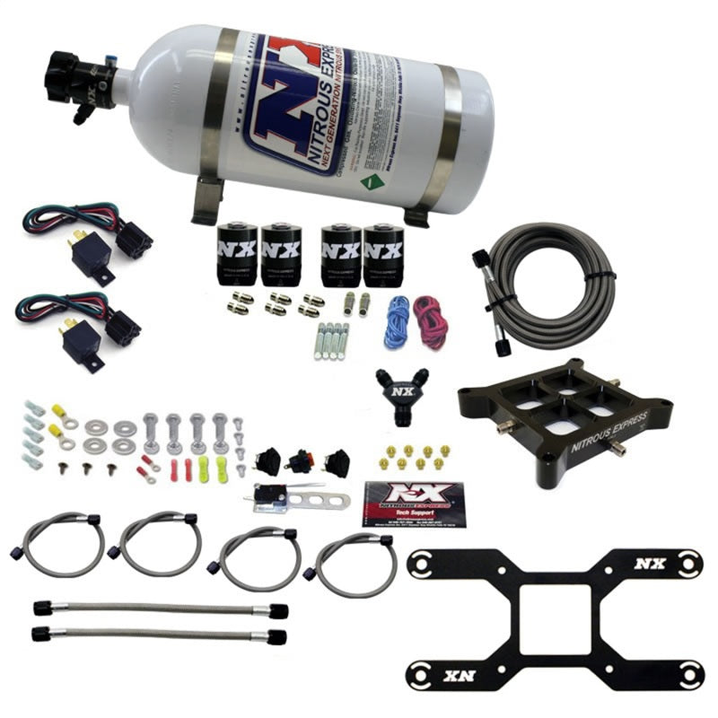 Nitrous Express 4150 Dual Stage Billet Crossbar Nitrous Kit (50-300 & 100-500HP) w/10lb Bottle Nitrous Systems Nitrous Express