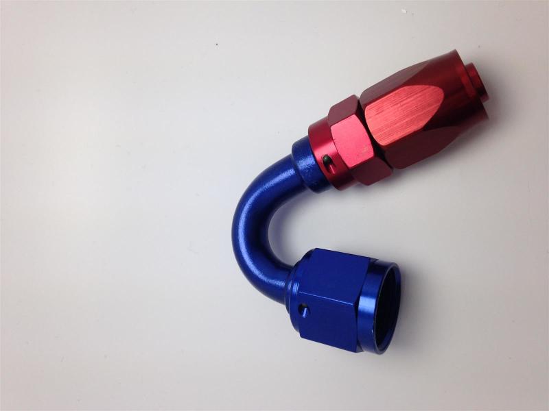 Fragola -16AN Fem x -12AN Hose 150 Degree Reducing Hose End - Blue/Red Fittings Fragola