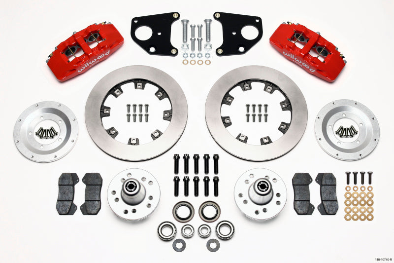 Wilwood Dynapro 6 Front Hub Kit 12.19in Red 62-72 CDP B & E Body-Drum Big Brake Kits Wilwood