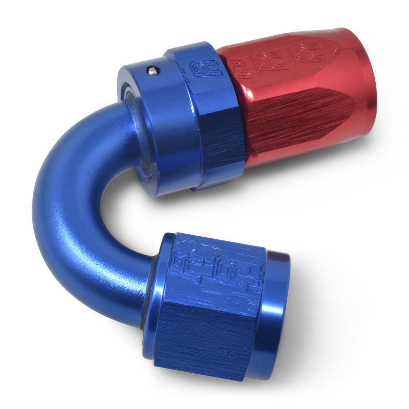 Russell Performance -12 AN Red/Blue 150 Degree Full Flow Swivel Hose End (With 1-1/8in Radius) Fittings Russell