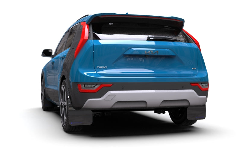 Rally Armor 23-25 Kia Niro SG2 Black UR Mud Flap Blue Logo Mud Flaps Rally Armor