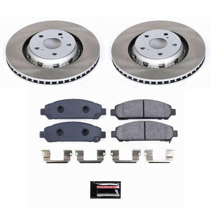Power Stop 09-16 Toyota Venza Front Semi-Coated Rotor Kit Brake Kits - Performance Blank PowerStop