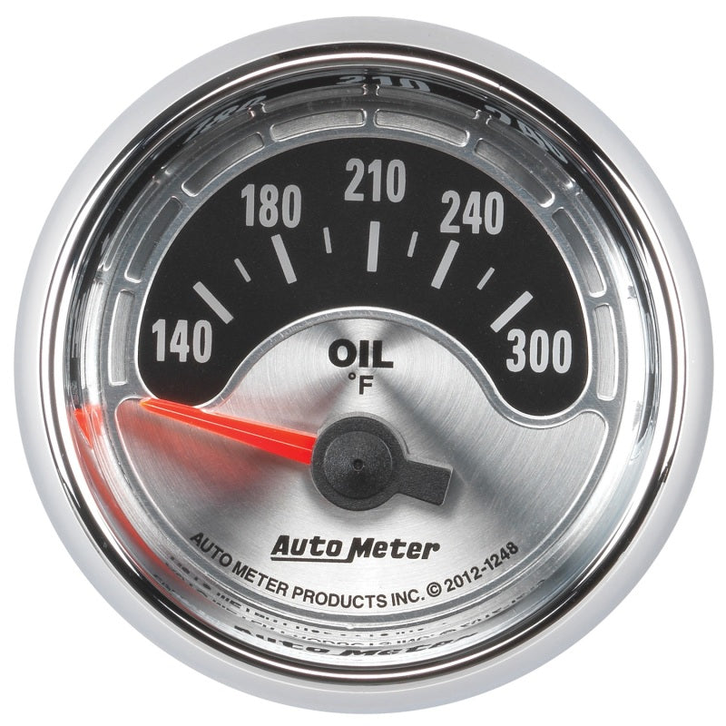 Autometer American Muscle 2-1/16in Short Sweep Electric 140-300 Deg F Oil Temp Gauge Gauges AutoMeter