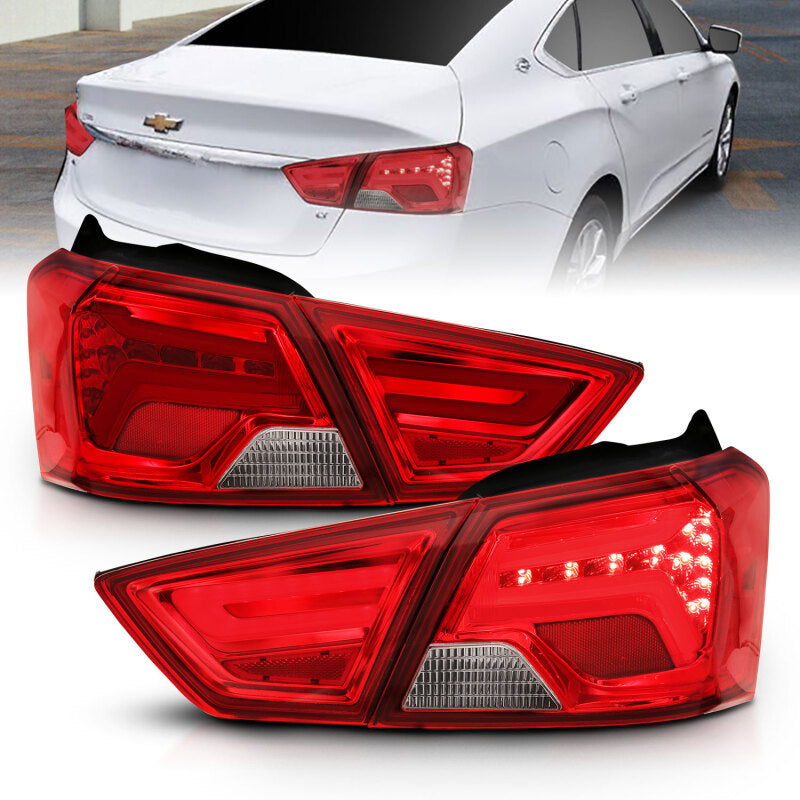 ANZO 14-18 Chevrolet Impala LED Taillights Red/Clear Tail Lights ANZO