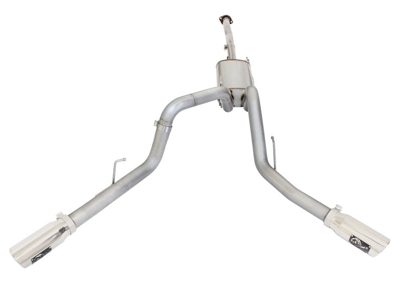 aFe MACHForce XP Exhaust 3in SS Dual Side Exit CB w/ Polish Tips 15 Ford F150 Ecoboost V6-2.7L/3.5L Catback aFe