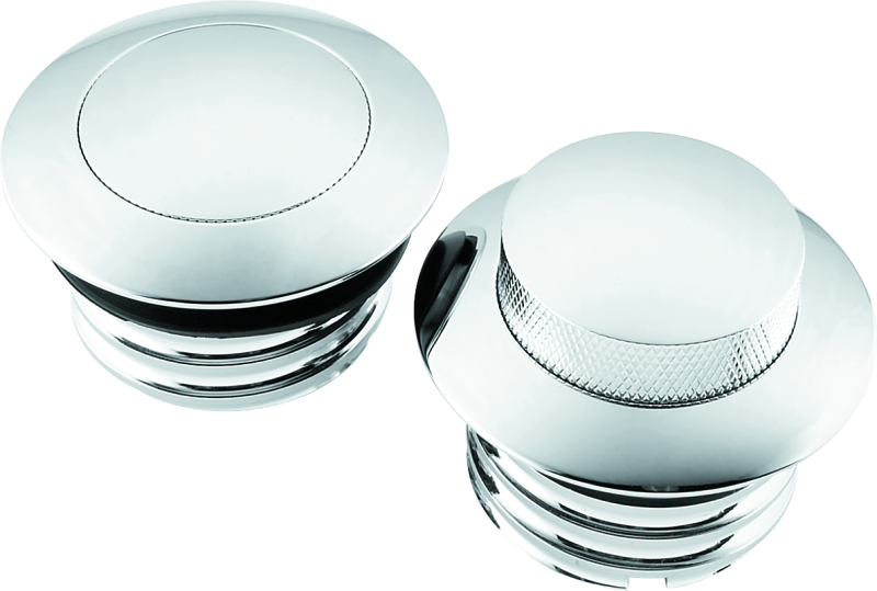 Bikers Choice 82 Up W/Dual Cap Chrome Pop Up Billet Gas Cap Set Fuel Caps Bikers Choice