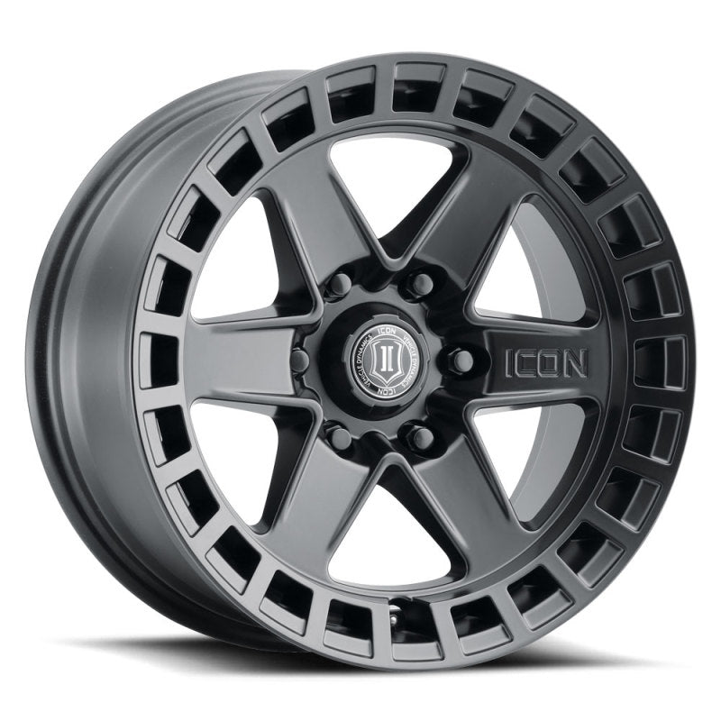 ICON Raider 17x8.5 6x135 6mm Offset 5in BS Satin Black Wheel Wheels - Cast ICON