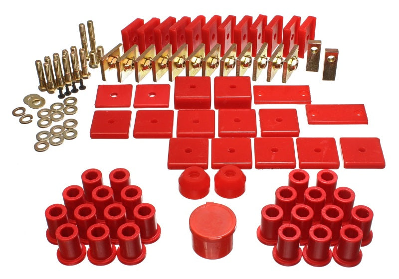Energy Suspension 64-78 Toyota FJ40 Land Cruiser Red Hyper-Flex Master Bushing Set Bushing Kits Energy Suspension