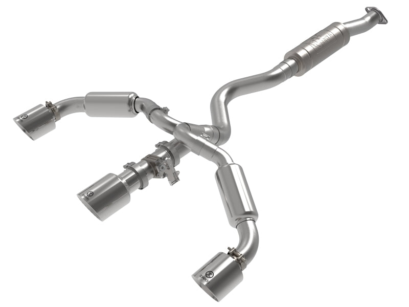 aFe 23-24 Toyota GR Corolla L3 1.6L (t) Gemini XV 3in to 2-1/2in Cat Back Exhaust w/ Polished Tips Catback aFe