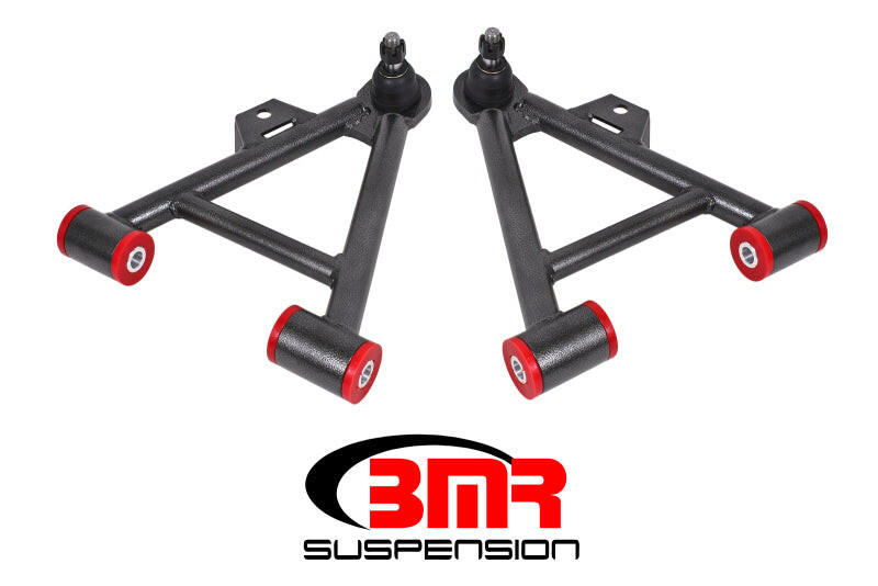 BMR 79-93 Mustang Lower Non-Adj. A-Arms (Coilover Only) w/ STD. Ball Joint (Poly) - Black Hammertone Control Arms BMR Suspension