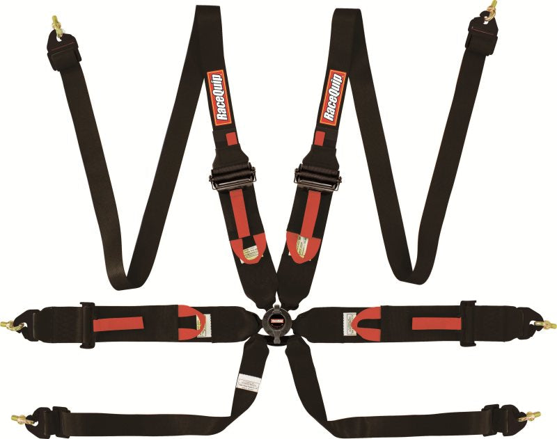 RaceQuip Black FIA CAMLOCK 6pt Pull Up Lap FHR Seat Belts & Harnesses Racequip