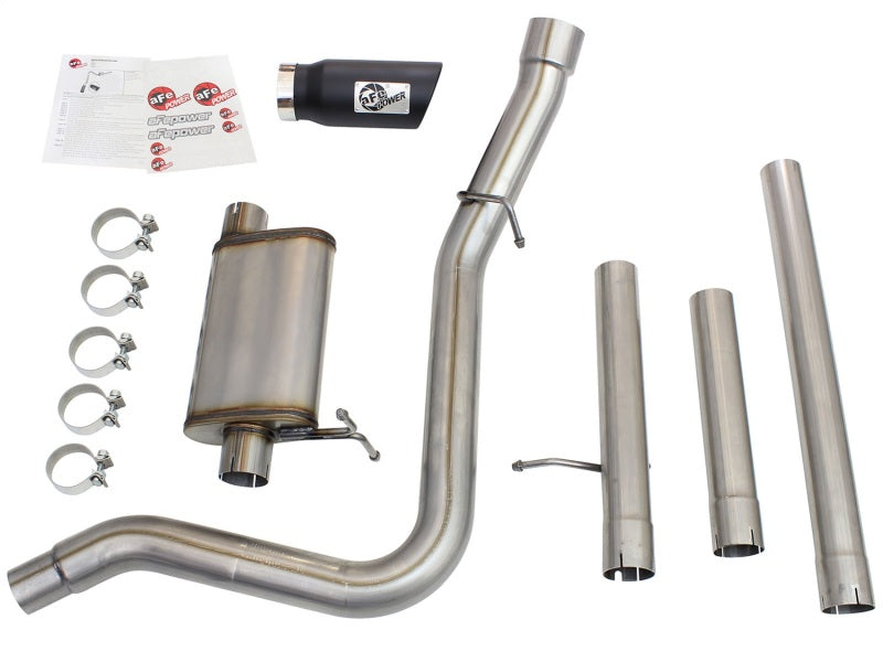 aFe MACHForce XP Exhaust 3in-3.5in SS Single Side Ext CB w/ Black Tip 99-04 Ford F150 V8 5.4L/6.8L Catback aFe