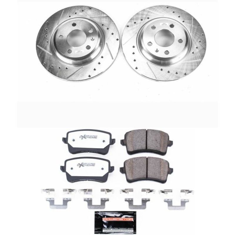 Power Stop 09-16 Audi A4 Rear Z26 Street Warrior Brake Kit Brake Kits - Performance D&S PowerStop