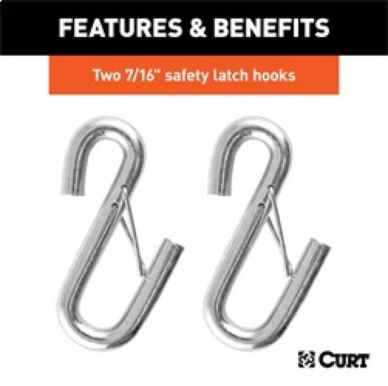 RockJock Curt Towing Safety Cable Kit 44 1/2in Long w/ 2 Snap Hooks 5000lbs 2-Pack Tow Bars RockJock