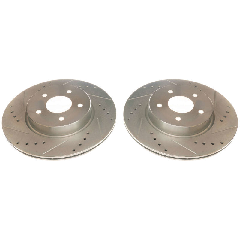 Power Stop 19-20 Infiniti QX50 Rear Evolution Drilled & Slotted Rotors - Pair Brake Rotors - Slot & Drilled PowerStop