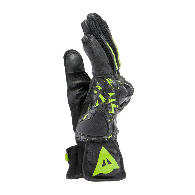 Dainese Mig 3 Unisex Leather Gloves Black/Anthracite/Yellow Fluorescent - Medium Gloves Dainese