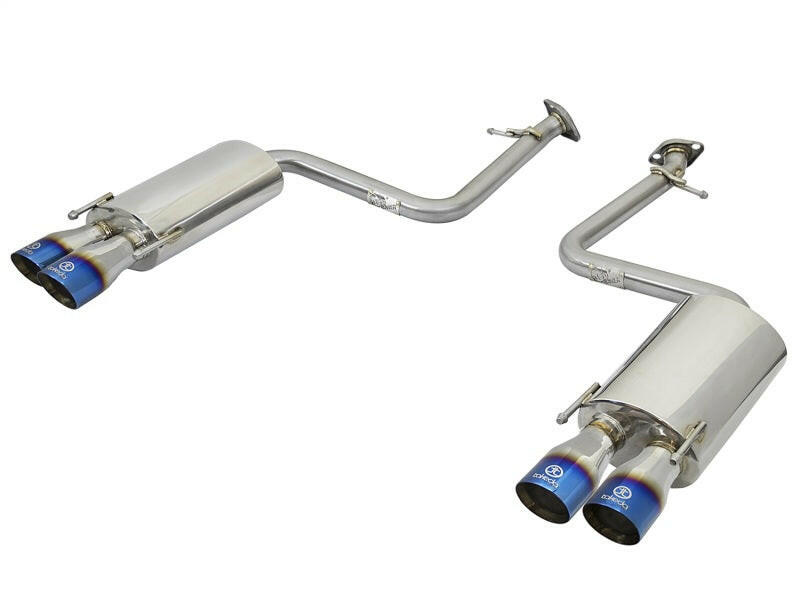 aFe Takeda 16-17 Lexus RC 200T 2.0L (t) 2in. SS Axle-Back Exhaust System w/Polished Blue Tips Axle Back aFe