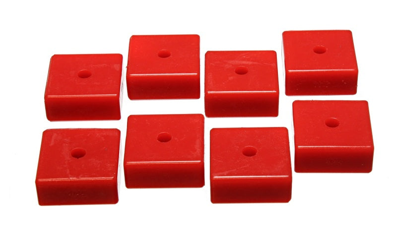 Energy Suspension Pad - Soft - 2-1/16in SQ x 3/8in ID x 15/16in H - Red Bushing Kits Energy Suspension