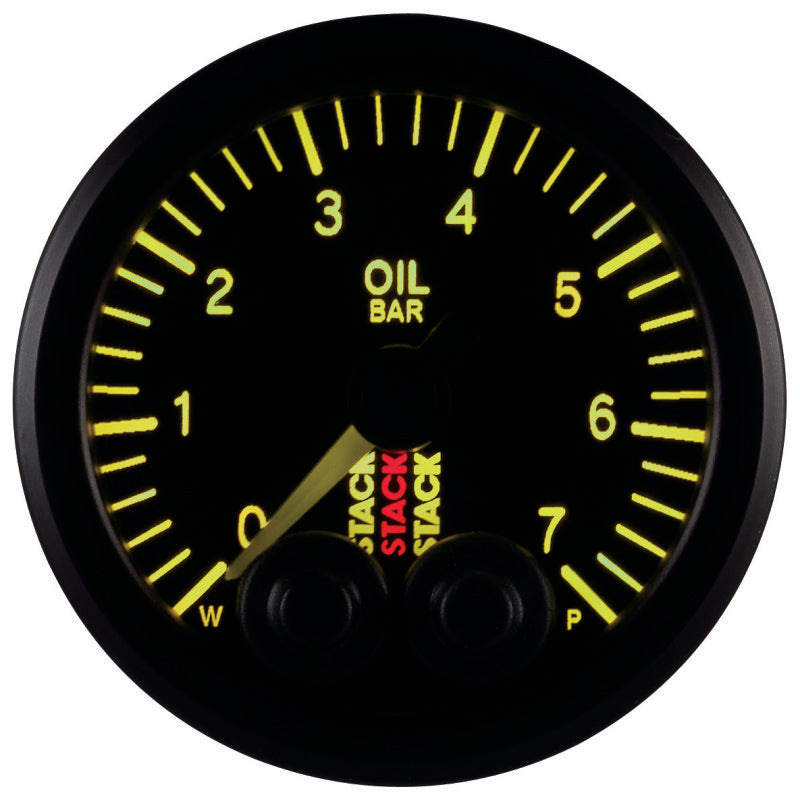 Autometer Stack 52mm 0-7 Bar M10 Male Pro-Control Oil Pressure Gauge - Black Gauges AutoMeter
