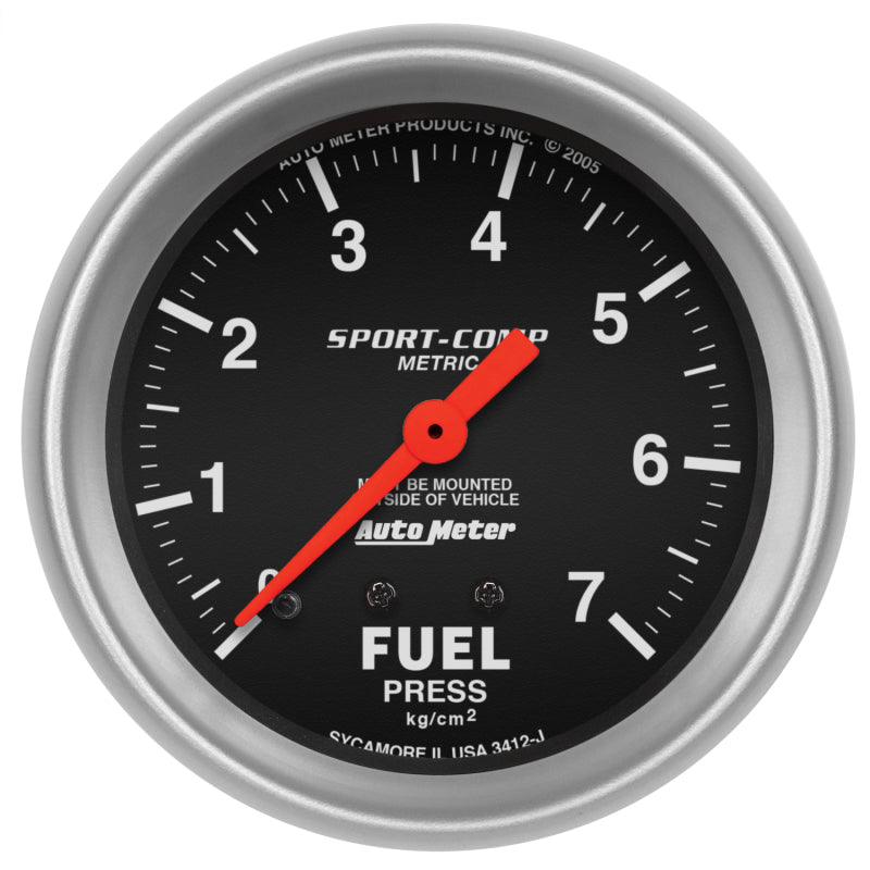 Autometer Sport-Comp 2 5/8in 0-7 Kg/Cm2 Mechanical Fuel Pressure Gauge Gauges AutoMeter