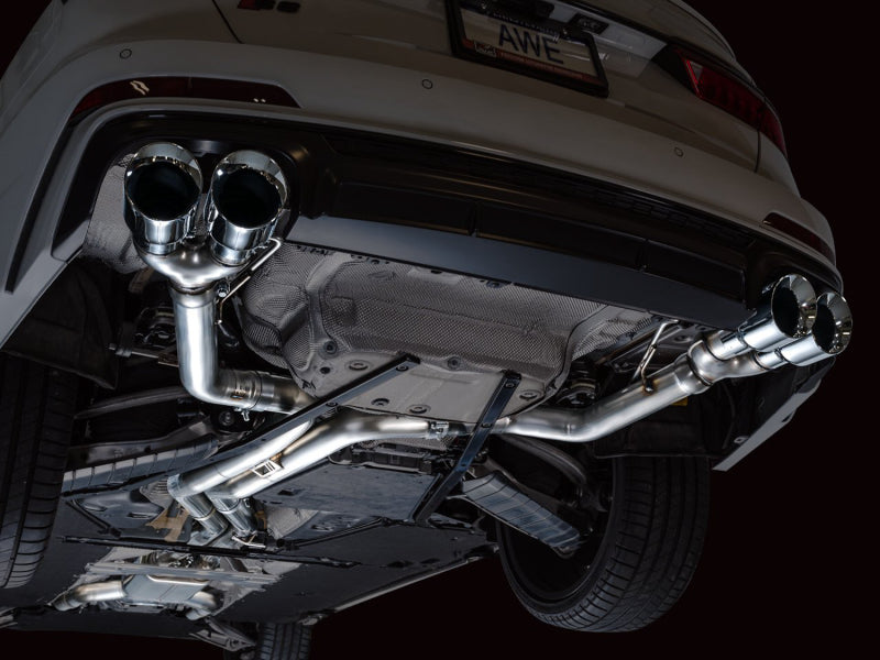 AWE Tuning 19-23 Audi C8 S6/S7 2.9T V6 AWD Track Edition Exhaust - Chrome Silver Tips Catback AWE Tuning