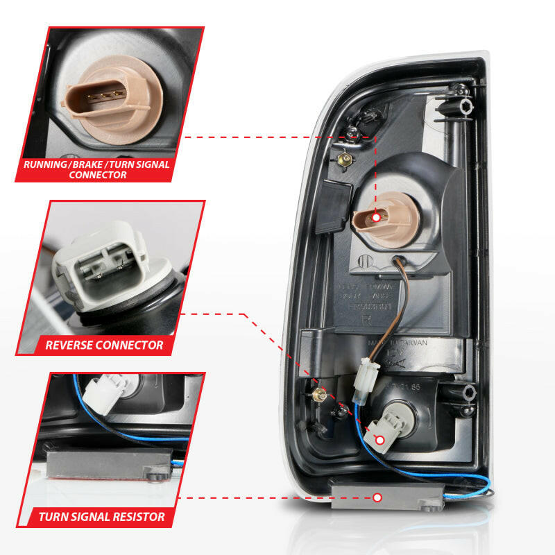 ANZO 2008-2016 Ford F-250 LED Tail w/ Lights Bar Black Housing Smoke Lens Headlights ANZO