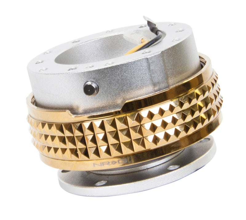 NRG Quick Release Kit - Pyramid Edition - Silver Body / Chrome Gold Pyramid Ring Quick Release Adapters NRG