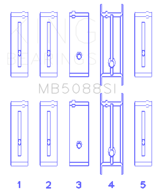 King Engine Bearings Chevrolet/Isuzu Ohv Ln2 (Size +1.0mm) Main Bearing Set Bearings King Engine Bearings