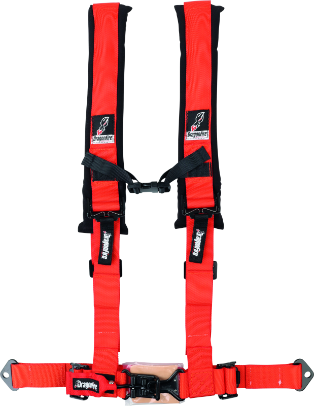 DragonFire Racing Harness- H-Style- 4-Point- 2in Buckle- Orange Seat Belts & Harnesses DragonFire Racing