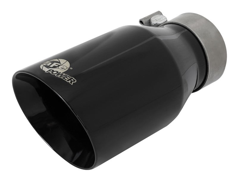 aFe MACH Force-Xp Univ 304 SS Double-Wall Clamp-On Exhaust Tip - Black - 3in Inlet - 4.5in Outlet Tips aFe