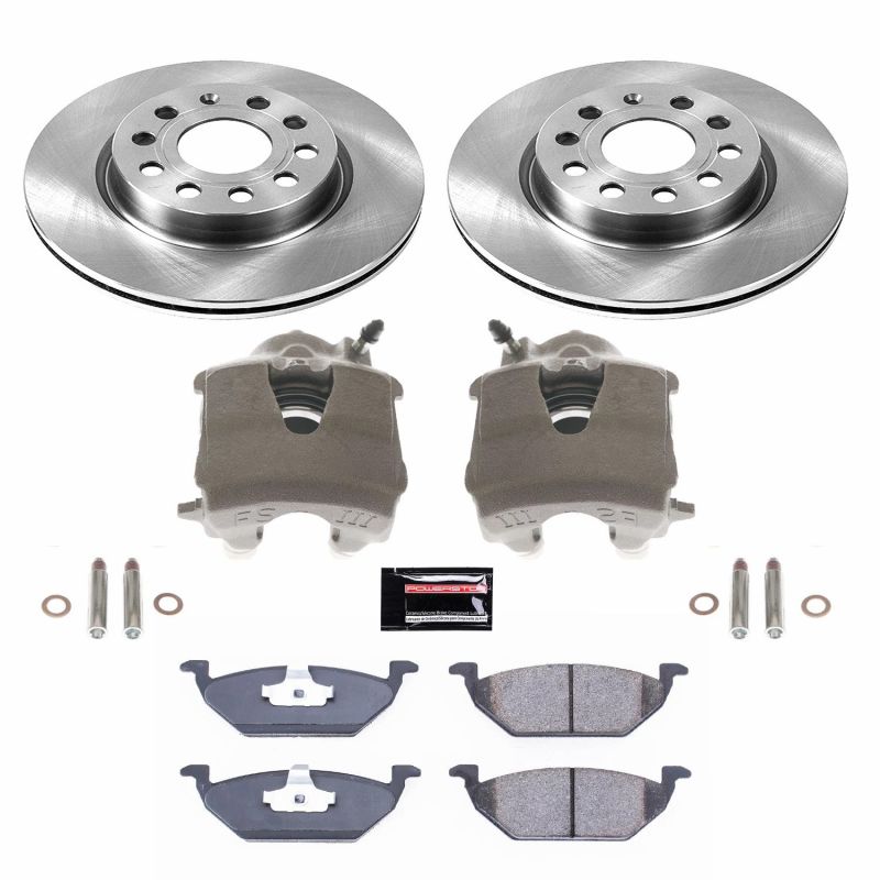 Power Stop 11-15 Volkswagen Jetta Front Autospecialty Brake Kit w/Calipers Brake Kits - OE PowerStop