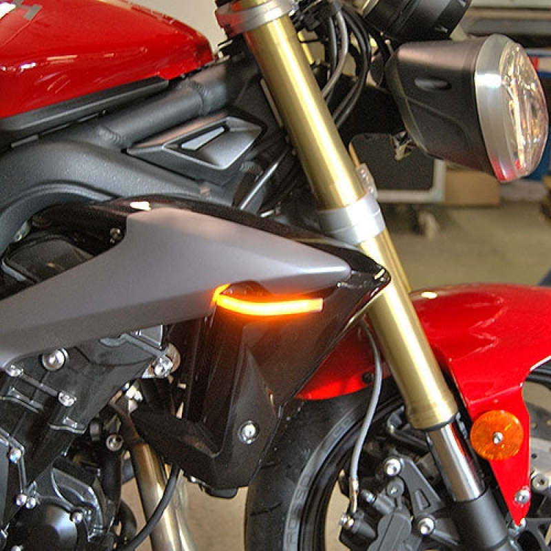 New Rage Cycles 13-17 Triumph Street Triple Front Turn Signals w/Load EQ Lights Corner New Rage Cycles