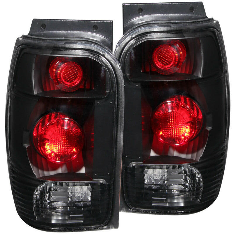 ANZO 1998-2001 Ford Explorer Taillights Black Tail Lights ANZO