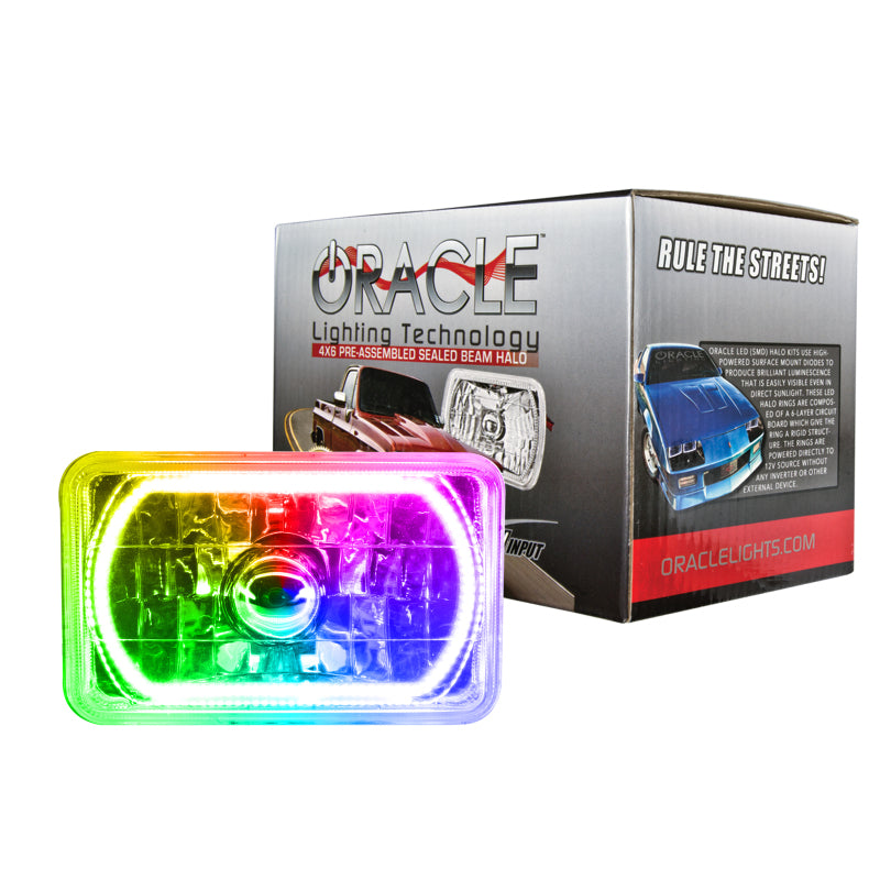 Oracle Pre-Installed Lights 4x6 IN. Sealed Beam - ColorSHIFT Halo Headlights ORACLE Lighting