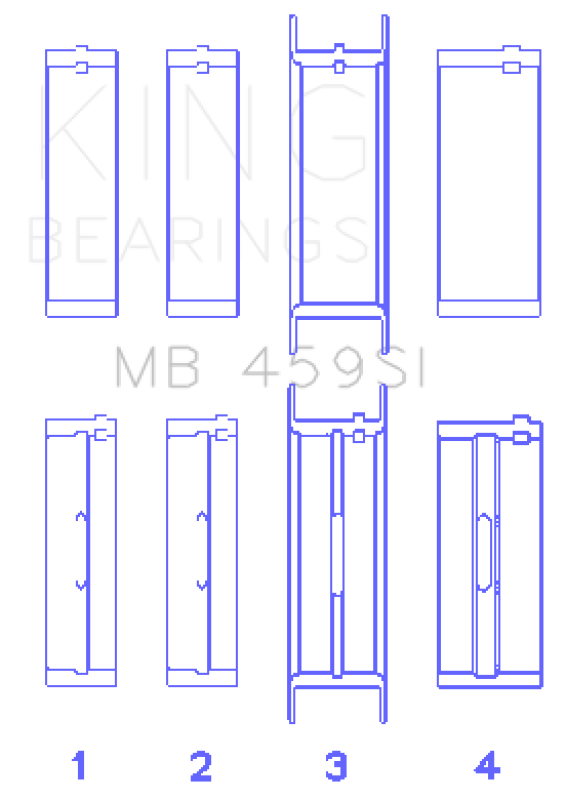 King Engine Bearings Ford V-6 183. (Size +0.50mm) Main Bearing Set Bearings King Engine Bearings